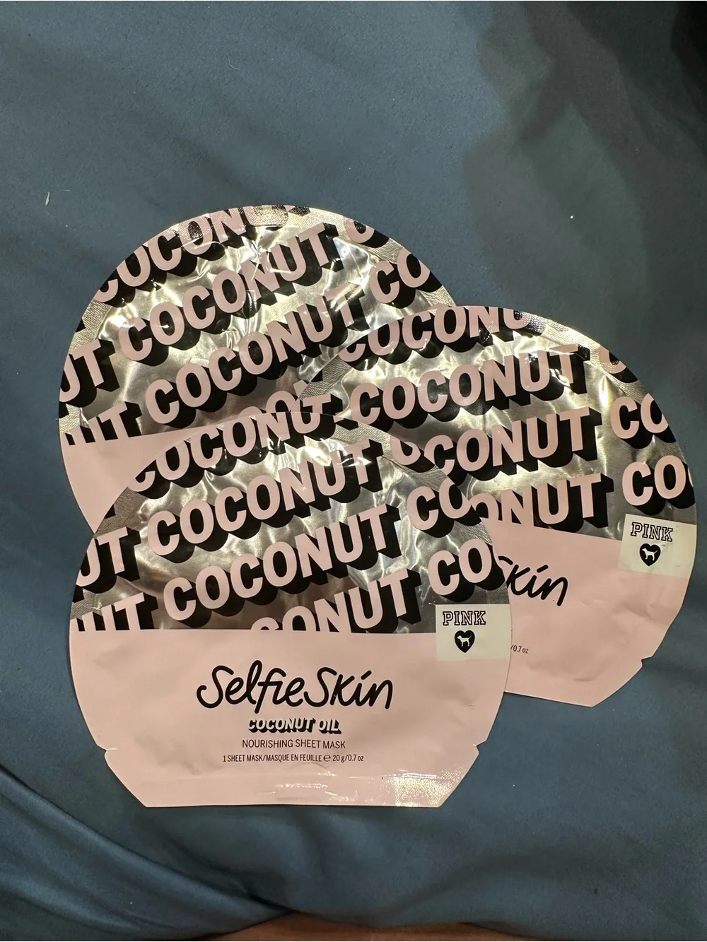 3  Pink  Coconut Oil Sheet Face Mask Pack